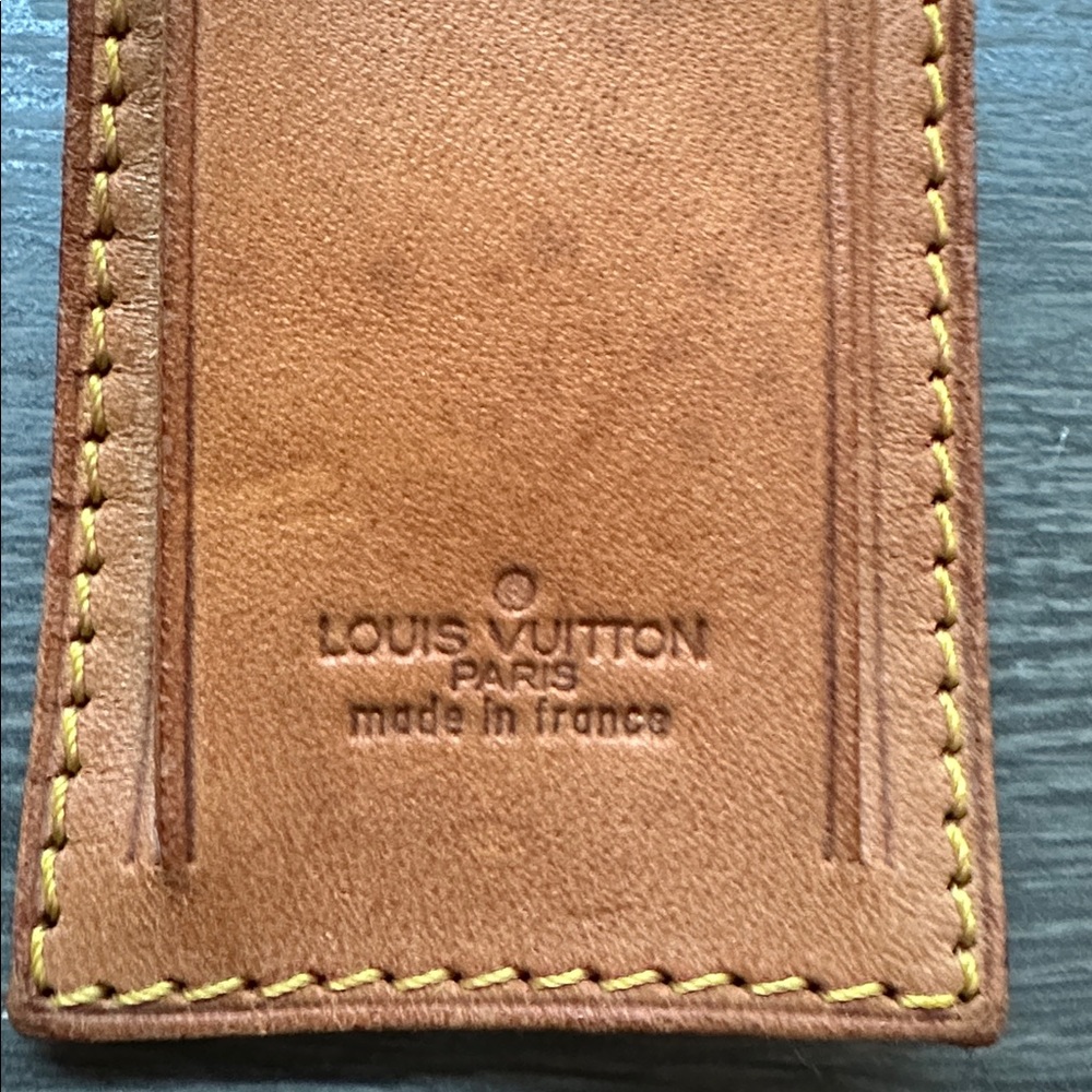 Authentic Louis Vuitton Vachetta Leather ID Tag and Poignet Set - Picture 2 of 6